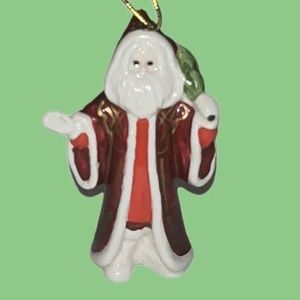 VTG SCHMID Lasting Endearments Porcelain Santa Christmas Tree Ornament